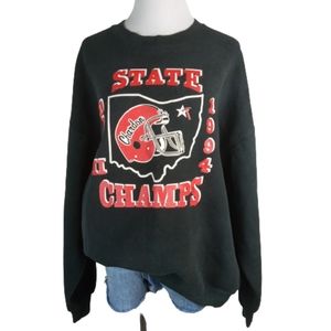 Vintage 90s Oversized Crew Neck Graphic Sweatshirt 2x Football Chardon Ohio